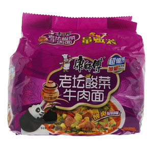 康师傅老坛酸菜牛肉面（5包入）