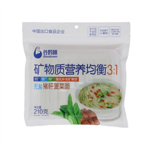 谷妈咪无盐猪肝菠菜面(挂面)