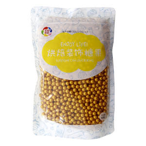 乐焙炫彩袋装圆珠7mm-食用金糕点装饰用糖果