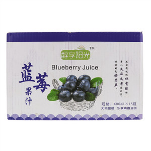 醇享阳光蓝莓汁果汁饮料Blueberry Juice 400ml×15瓶