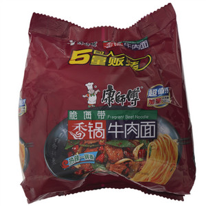 康师傅脆海带香锅牛肉面（5包入）
