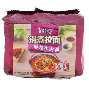 康師傅锅煮拉面麻辣牛肉面（5包入）