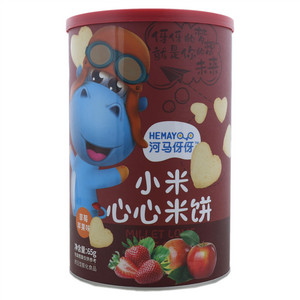 河马伢伢小米心心米饼（草莓苹果味）