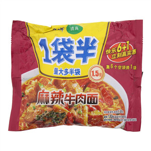 1袋半清真麻辣牛肉面