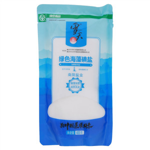 雪天绿色海藻碘盐