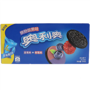奥利奥缤纷双果味夹心饼干蓝莓味+树莓味194g