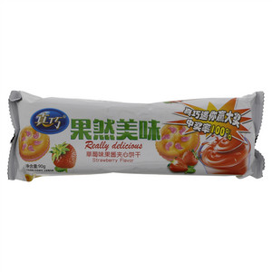 真巧果然美味草莓味果酱夹心饼干