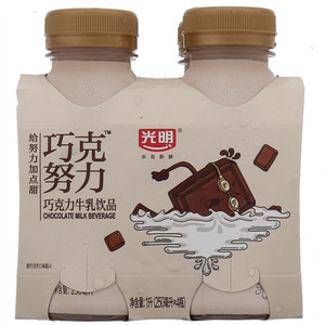 光明巧克努力巧克力牛乳饮品四连封
