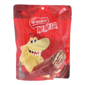 雀巢脆脆鲨巧克力口味涂层威化饼干9条装