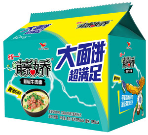 统一藤娇藤椒牛肉面大袋面五合一
