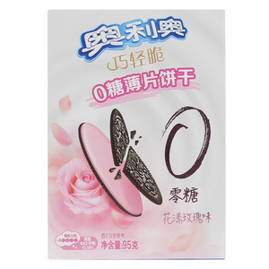 奥利奥巧轻脆0糖薄片花漾玫瑰味饼干