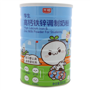 光明牌学生高钙铁锌调制奶粉800g