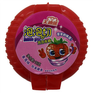 美迪熊草莓味泡泡切泡泡糖