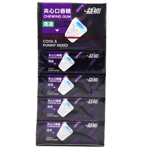  益能夹心口香糖（清凉蓝莓味）
