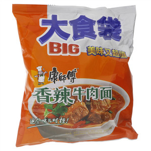 康师傅大食袋香辣牛肉面