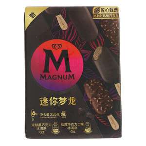 迷你梦龙浓郁黑巧克力+松露口味冰淇淋多支装23年 6X300ML(255G)