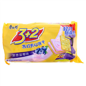 康师傅3+2苏打夹心饼干（果香蓝莓味）