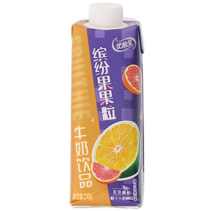 伊利优酸乳缤纷果果粒摇滚橘柚柚子卡曼橘味牛奶饮品