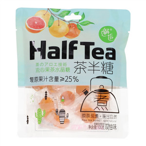 茶半糖（升级版）-100G流心果茶茶半糖-双柚味