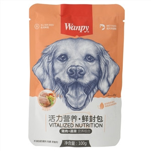 Wanpy猪肉+蔬菜活力营养鲜封包全犬种用成犬用湿粮