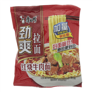 康师傅劲爽红烧牛肉面袋面