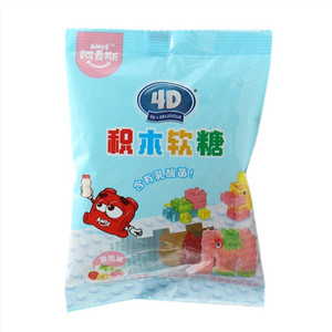 AMOS阿麦斯4D积木酸奶味果汁软糖