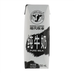 现代牧业纯牛奶利乐钻250ml