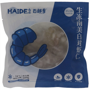 海得百鲜季生冻南美白对虾仁