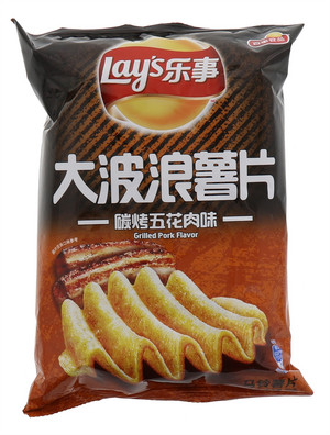 乐事大波浪薯片碳烤五花肉味70克