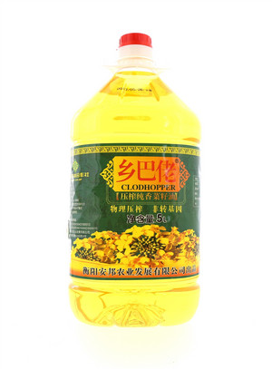 乡巴佬压榨纯香菜籽油5L
