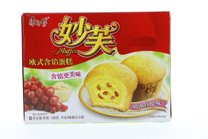 妙芙精选蛋糕奶油红提味4枚入盒装