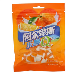 阿尔卑斯乐嚼Q凝胶糖果(香橙牛奶味)60克