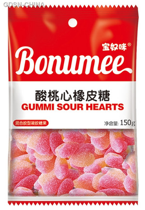 宝奴咪酸桃心橡皮糖