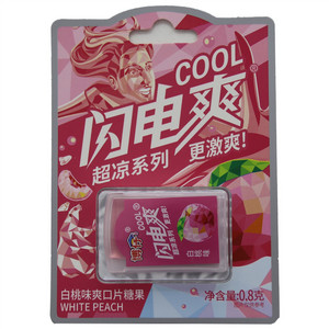闪电爽博仔白桃味爽口片糖果