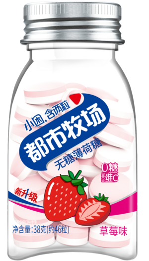 都市牧场草莓味无糖薄荷糖