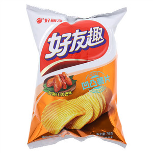 好丽友好友趣加勒比烤翅味凹凸薯片