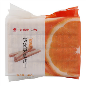 三江购物威化夹心饼干(香橙味)400克