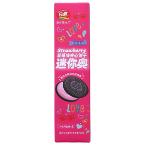 乐吧草莓味夹心饼干