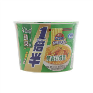康师傅劲爽拉面1倍半葱香排骨桶面
