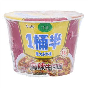 今麦郎麻辣牛肉面（净含量描述模糊不清）