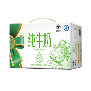 现代牧业纯牛奶全脂灭菌乳利乐包250ml×24包（N1）