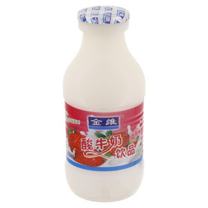 金维草莓味酸牛奶饮品