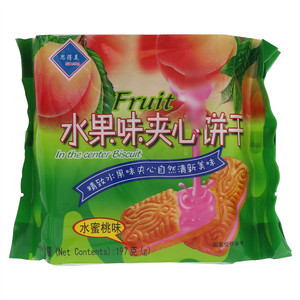 思得美水蜜桃味水果味夹心饼干（水蜜桃味）