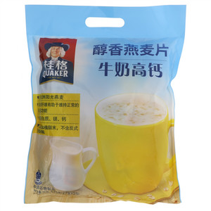 桂格袋装醇香燕麦片牛奶高钙27克*25包*12袋
