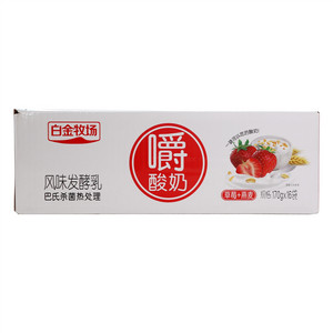 白金牧场嚼酸奶草莓+燕麦风味发酵乳