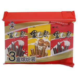 旺旺黑白配香草味、焦糖奶香味黑白配缤纷装