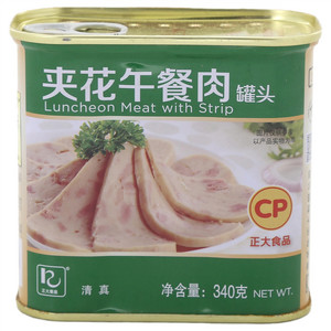 正大秦皇夹花午餐肉罐头