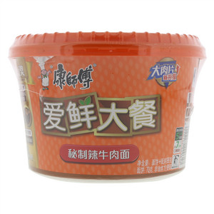 康师傅爱鲜大餐秘制辣牛肉面方便面