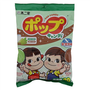 不二家牛奶棒棒糖(抹茶+咖啡)糖果