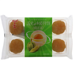 心柔榴莲味流心冰皮月饼